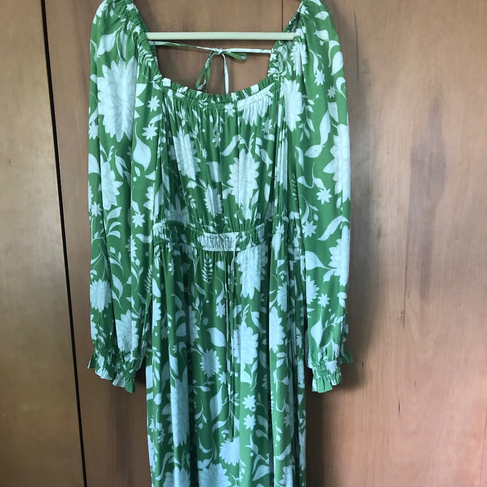 Green floral dress